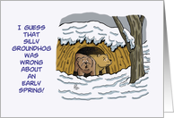 Groundhog’s Day Card with Two Bears Coming Out of Their Cave card