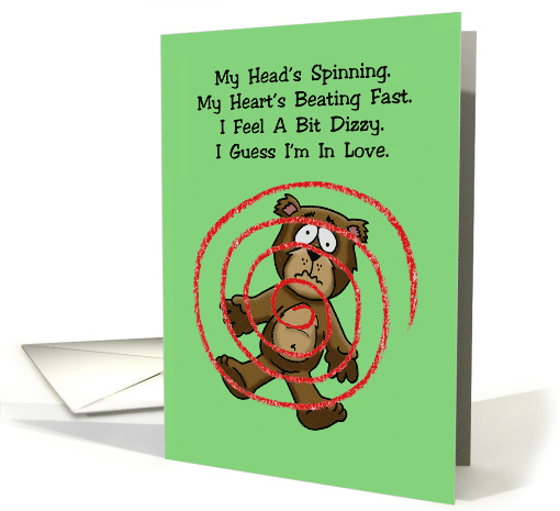 Romantic Card with a Cartoon Bear Spinning Dizzy card (1478528)