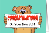 Cute Congratulations on Your New Job Card with a Cartoon Bear card