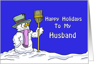 Christmas Card For My Husband, with a Cute Snowman card