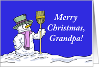 Merry Christmas Card For Grandpa, with a Cute Snowman card