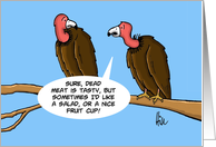 Humorous Lunch Invitation Hello Card with a Pair of Vultures card