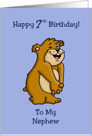 7th Birthday Card for Nephew with a Cute Bear card