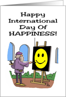 International Day Of Happiness Card with Leonardo Painting card