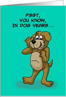 70th Birthday Card With a Cartoon Dog Getting Your Attention card