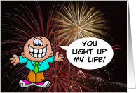 Love/Romance Card With Fireworks and You Light Up My Life card