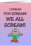 National Ice Cream Day with Funny Cartoon Character card