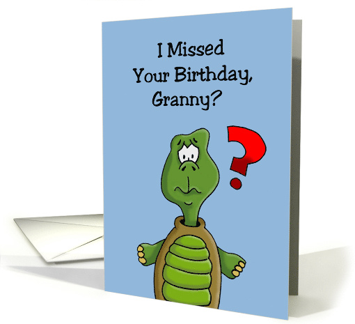 Belated Birthday Card For Grandmother with a Cartoon Turtle card