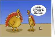Thanksgiving Day Card with Two Turkeys One is Skinny card