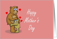 Mother’s Day Card with an Adult Bear Hugging a Cub card