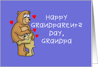 Grandparents Day Card For Grandpa with an Adult Bear Hugging a Cub card