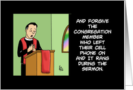 Pastor Day Card with a Cartoon of a Pastor Asking For Forgiveness card