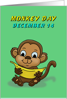 MonkeyDay with a Cartoon ofa Cute Monkey With a Banana card