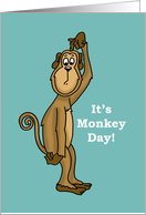 Funny Monkey Day Card with Monkey Scratching His Head card