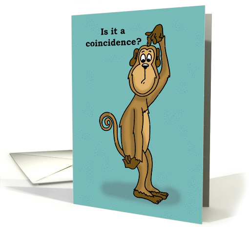 Funny Birthday On Monkey Day Card with Monkey Scratching His Head card
