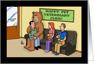 Love Your Pet Day with a Cartoon of People in a Vet’s Waiting Room card