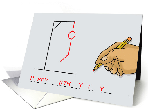 Birthday Card For January 29th with a Hangman Game card (1493836)