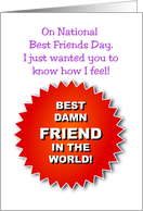 National Best Friends Day Card with an Image of a Badge, card