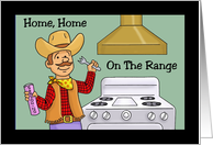 Humorous Card From Texas With Cowboy In The Kitchen card