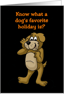Humorous Halloween Card With A Cartoon Dog Favorite Holiday card