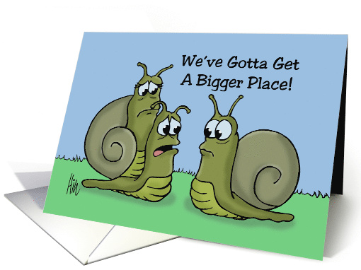 Congratulations On Your New Home With Cartoon Of Snails card (1512756)