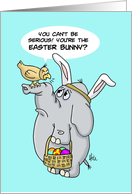 Humorous Easter Fools Day Card With Cartoon Elephant And Bird card