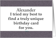 Humorous Birthday Card Custom For Any Male Name card