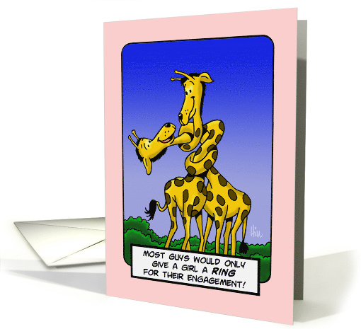 Congratulations On Engagement With Two Giraffes Entwined card