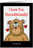 Anniversary Card For Spouse With Bear. I Love You Unconditionally card