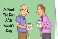 Father’s Day card For Dad with Two Men At Work Both Have Same Mug card