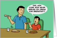 Father’s Day Card With Dad And Son Eating Ice Cream For Breakfast card