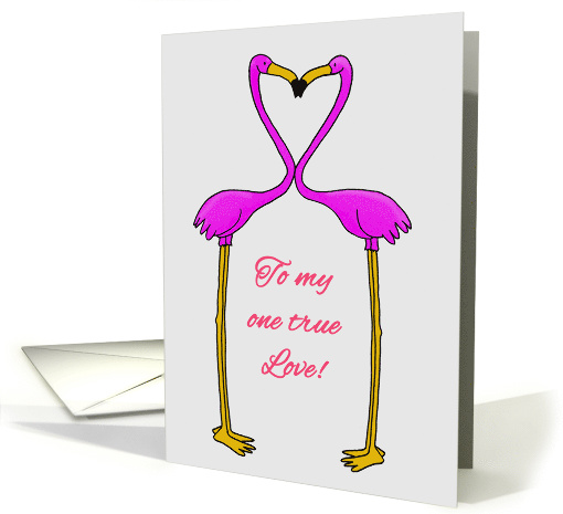 Love/Romance With Two Flamingos Making A Heart With Their Necks card