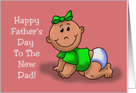 Father’s Day Card For A New Father With Cute Cartoon baby card
