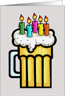 Adult Birthday Card With Glass Of Beer With Candles card