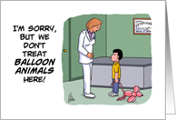 Humorous Acceptance To Veterinary School Card Balloon Animal card