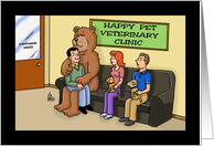 Humorous Acceptance To Veterinary School Card On Lap Of Pet Bear card