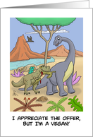 Blank Note Card With Dinosaur Who Is A Vegan card