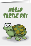 World Turtle Day Card With A Cartoon Turtle (Tortoise) Looking Puzzled card