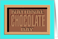 National Chocolate Day Card With A Sign Reminiscent Of Candy Bar card