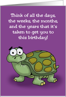 Birthday Card With Cartoon Tortoise Think Of All The Days card