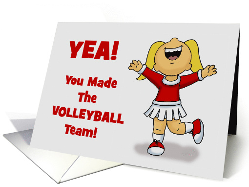 Congratulations Your Made The Volleyball Team With Cheerleader card