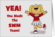 Congratulations Your Made The Swim Team With Cheerleader card