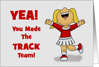 Congratulations Your Made The Track Team With Cheerleader card