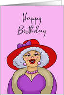 Birthday Card With Lady Wearing A Red Hat To My Red Hat Friend card