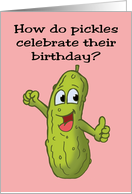 Granddaughter Birthday Card With Cartoon How Do Pickles Celebrate card