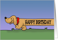 Cute Birthday Card With A Very Long Cartoon Dachshund card
