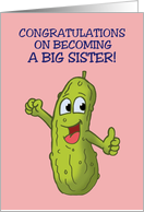 Congratulations On Becoming A Big Sister With Cartoon Pickle Big Dill card