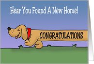 Congratulations On Getting A New Home With Cartoon Dachshund card