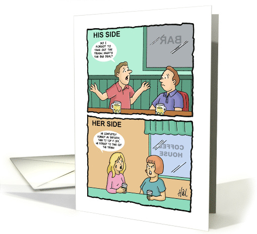 Blank Note Card With Two Sides To Every Story Cartoon card (1549534)