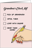 Grandparents Day Card For Grandma With Grandma’s Check List card